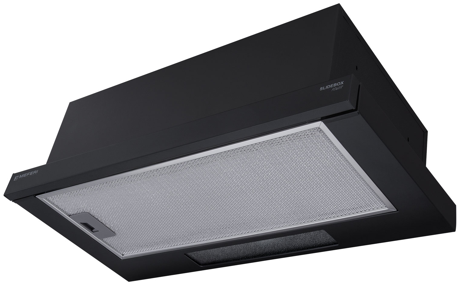 Изображение товара Вытяжка кухонная MEFERI SLIDEBOX60BK POWER черная телескопическая с механическим управлением