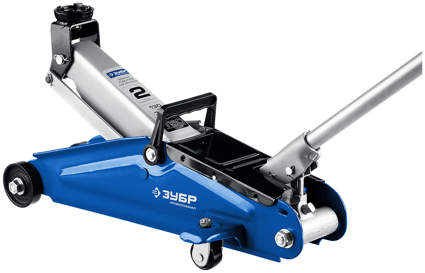 Изображение товара Подкатной домкрат Зубр Т-50 2т с кейсом и увеличенным подъемом