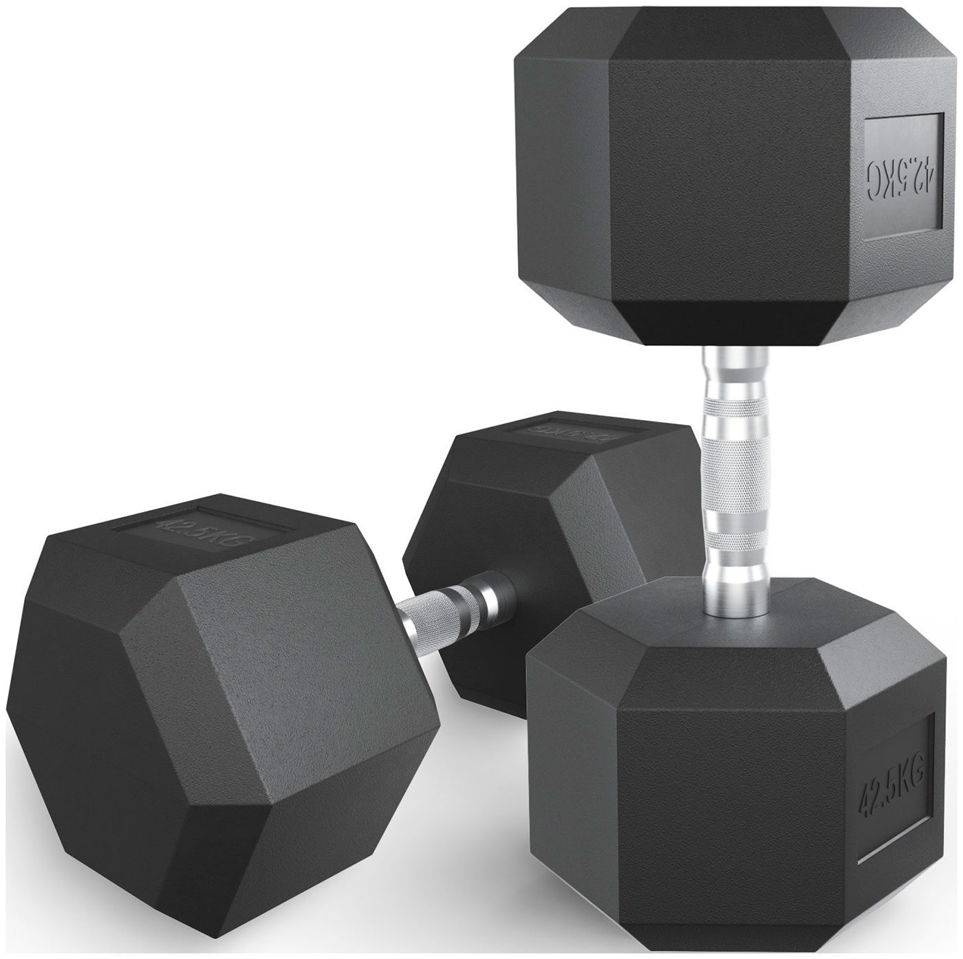 Изображение товара Гексагональная гантель UNIX Fit 42,5 кг обрезиненная для силовых тренировок
