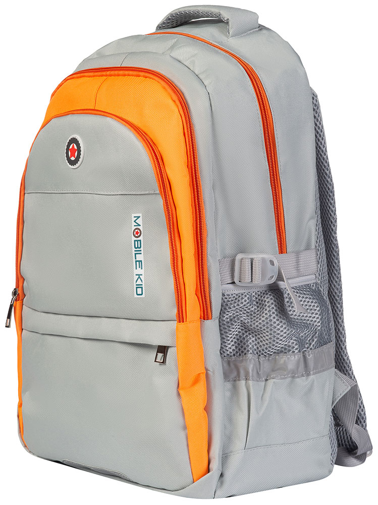 Изображение товара Рюкзак школьный с сумкой для обуви Mobile Kid STYLE (SBP300) ORANGE GREY