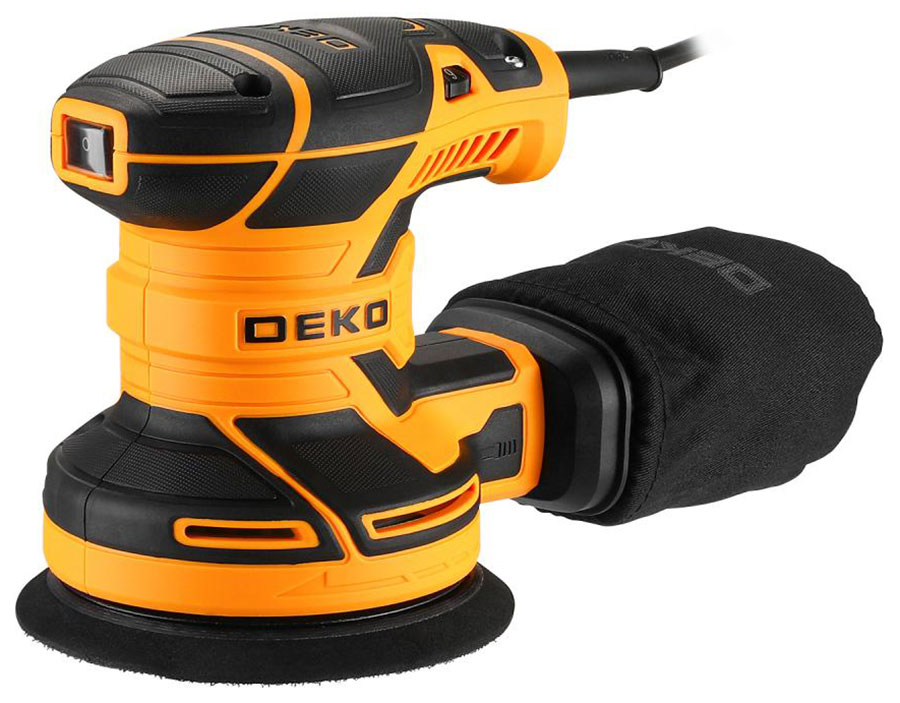 Изображение товара Шлифмашина эксцентриковая сетевая Deko ZKG-125, желто-черный