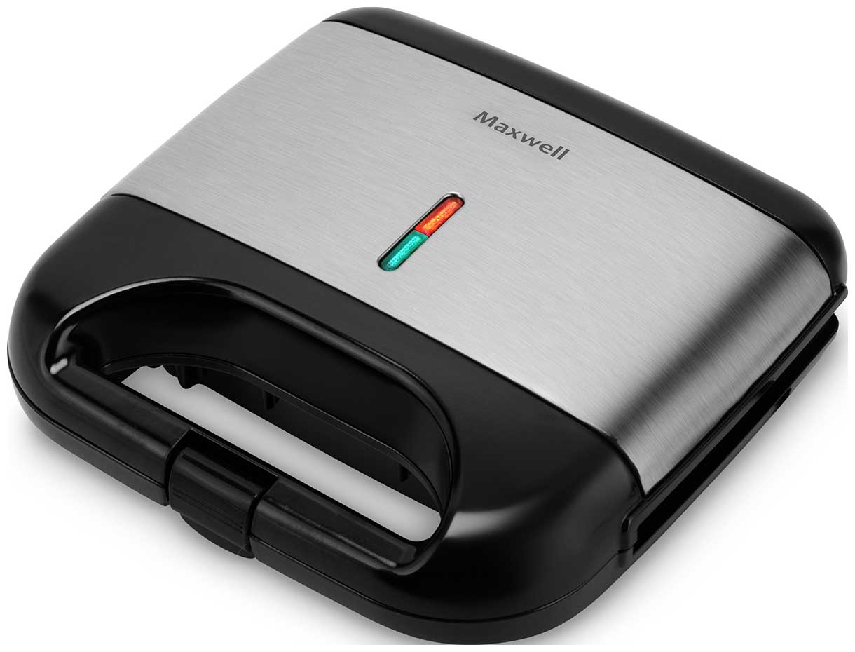 Изображение товара Сэндвичница Maxwell MW-1553 800 Вт стальной/черный, антипригарные пластины
