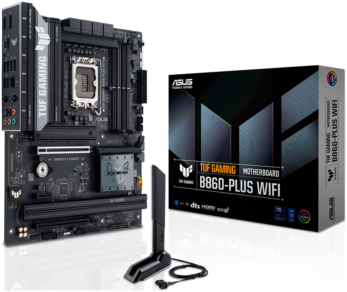 

Материнская плата Asus TUF GAMING B860-PLUS WIFI (LGA1851, ATX), Черный