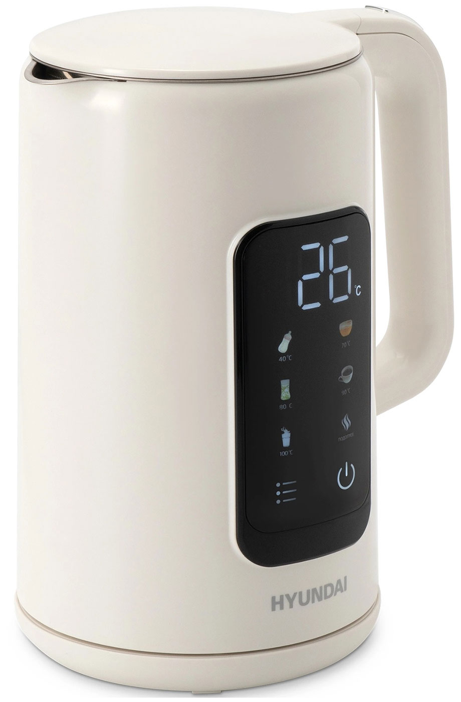 Изображение товара Чайник электрический Hyundai HYK-S4606, 1.7 л., 2200 Вт (кремовый, металл)