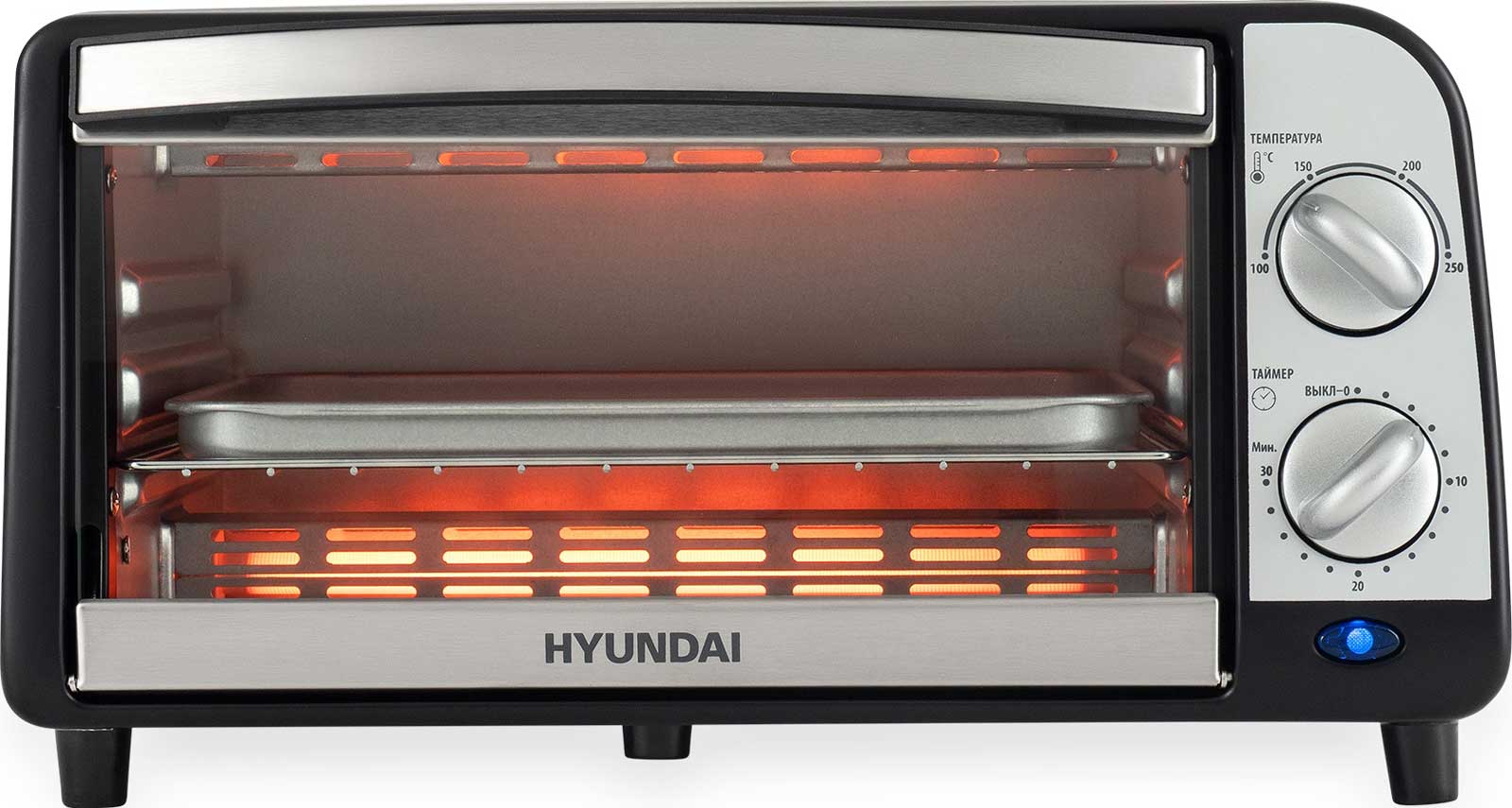 Изображение товара Мини-печь Hyundai MIO-HY071 9 л 800 Вт механическая серебристая