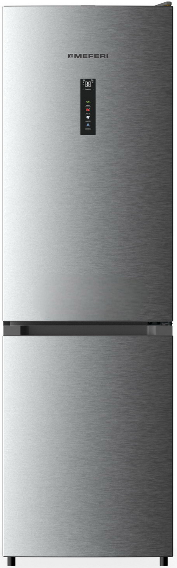 Изображение товара Двухкамерный холодильник Meferi MFR185IX TOTAL NO FROST COMBI ULTRA, инвертор, дисплей