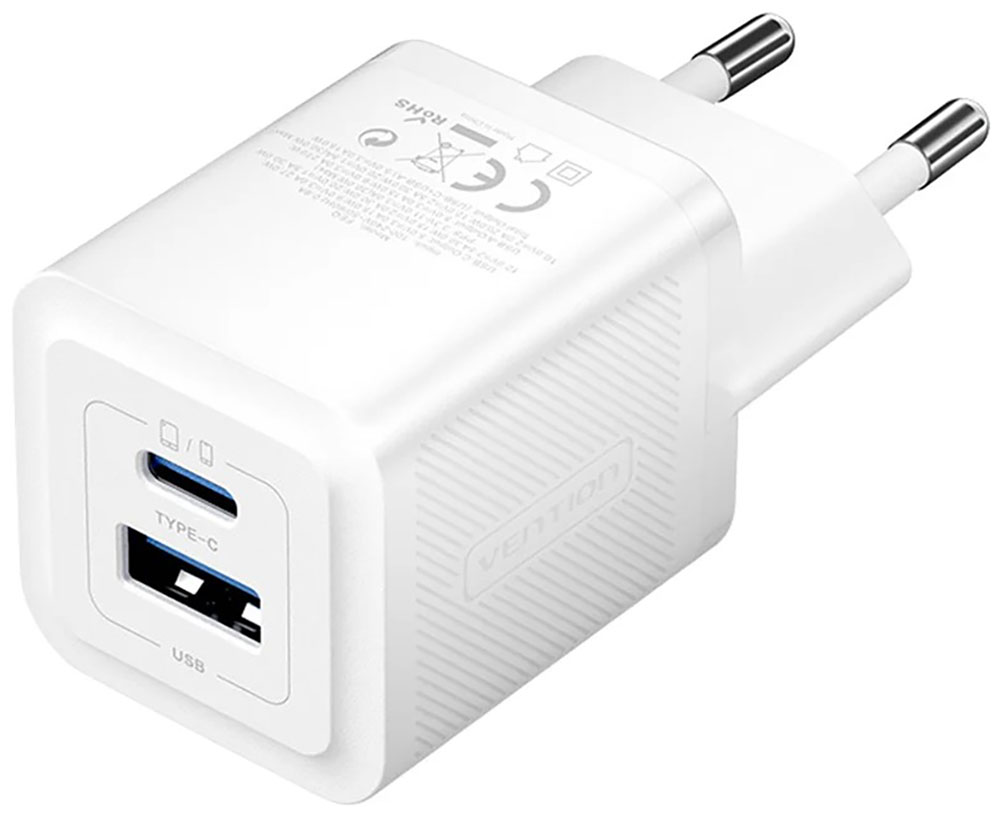 Изображение товара Сетевое зарядное устройство Vention 30W Gan USB C+A быстрое для смартфонов и планшетов