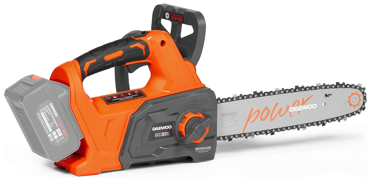 Изображение товара Цепная пила Daewoo DACS 3021Li 21В аккумуляторная бесщеточная с цепью 45 звеньев