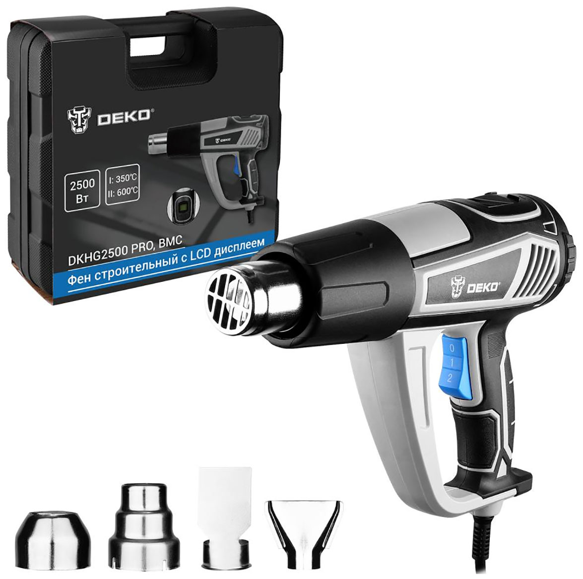 

Фен технический Deko DKHG2500 PRO, в кейсе (085-1078)