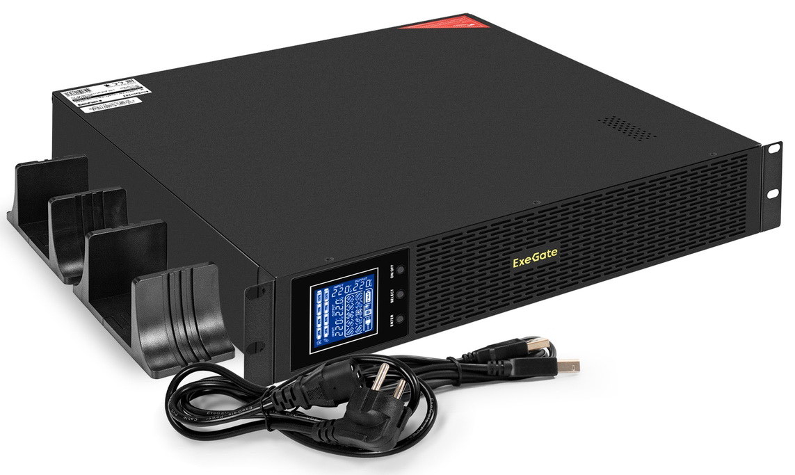 Изображение товара Источник бесперебойного питания ExeGate SinePower UHB-3000.LCD.AVR.8C13.RJ.USB.BC.2U