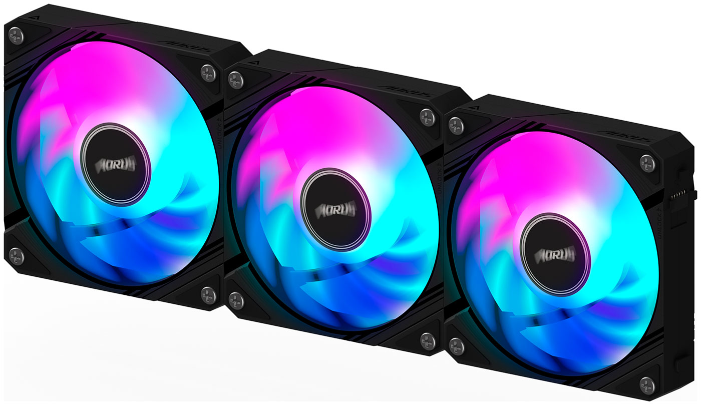 Изображение товара Вентиляторы для корпуса Gigabyte GP-ECFAN1203 120x120 мм ARGB 3 шт регулировка скорости