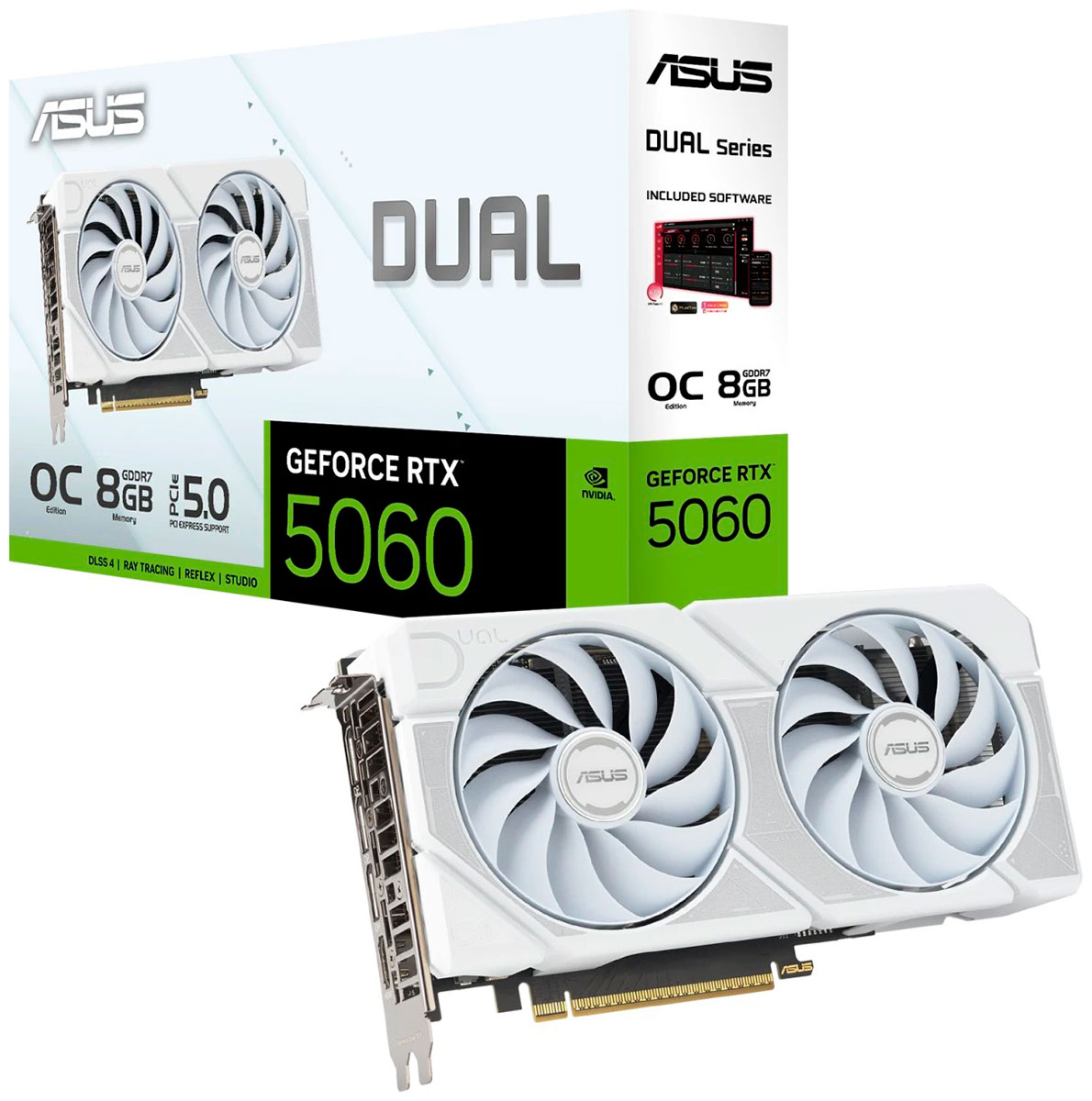 Изображение товара Игровая видеокарта Asus GeForce RTX 5060 DUAL OC WHITE 8GB (DUAL-RTX5060-O8G-WHITE)