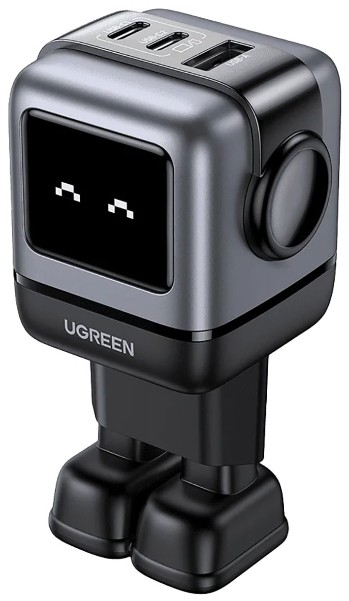Изображение товара UGREEN Nexode Robot Charger 65W с 2x USB C 1x USB A GaN серый космос