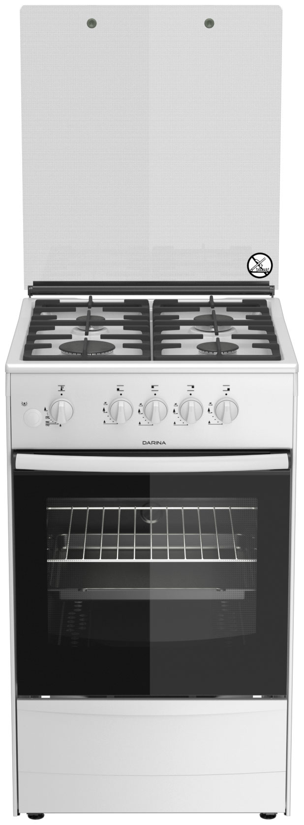 Изображение товара Газовая плита Darina ABA 3007 W — 4 конфорки, духовка 50 л, белая