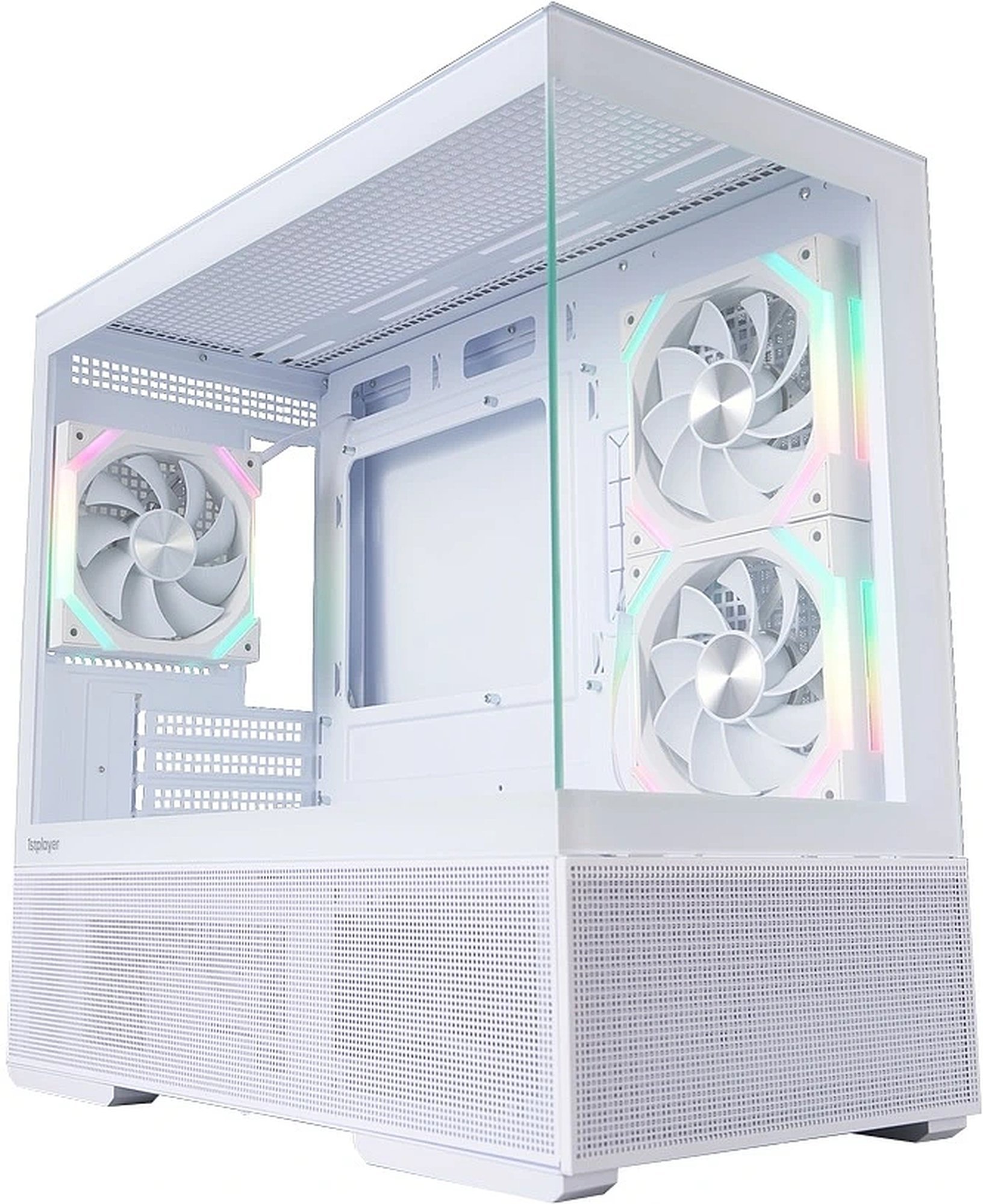 Изображение товара Компьютерный корпус 1STPLAYER CV6 ARGB White mATX (CV6-WH-2FAR-W-2FH7R-W-1FH7-W)