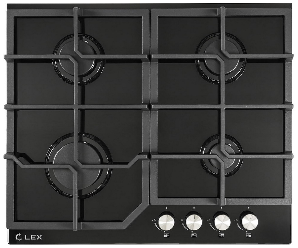 Изображение товара Газовая варочная панель Lex GVG 642 BL с четырьмя конфорками и электроподжигом Изображение товара Газовая варочная панель Lex GVG 642 BL с четырьмя конфорками и электроподжигом