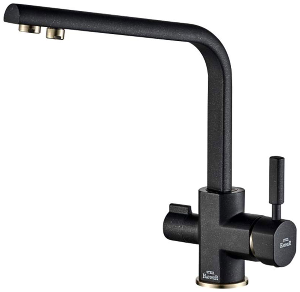 Изображение товара Кухонный смеситель Zorg SH 909 BLACK BR под фильтр 2 в 1 латунь черный металлик бронза