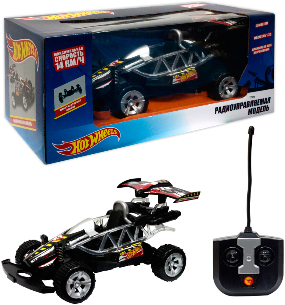 Машинка багги на р/у 1 Toy Hot Wheels чёрная, Т10974 радиоуправляемые игрушки 1 toy hot wheels машинка багги на р у