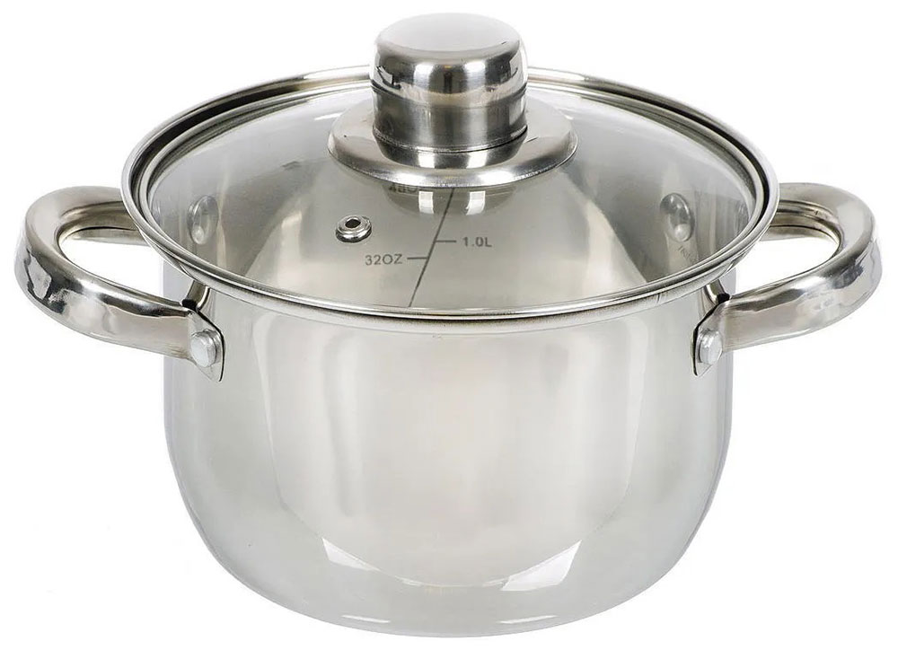 Изображение товара Кастрюля из нержавеющей стали Daniks SD-A17-18 2.9 л классическая для всех плит