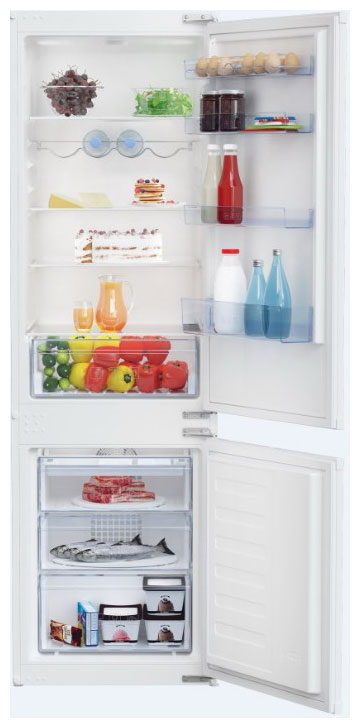 Встраиваемый двухкамерный холодильник Beko BCSA2750 холодильник pozis rk 102w двухкамерный класс а 285 л белый
