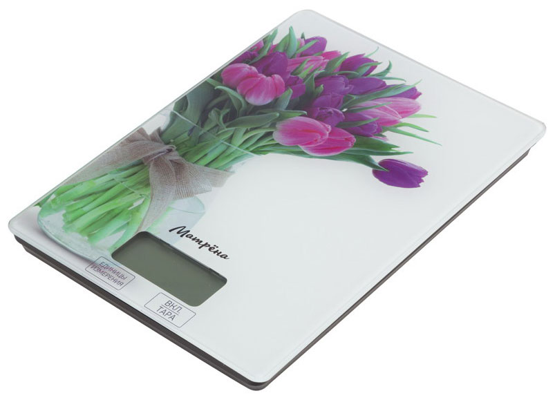 цена Кухонные весы Матрёна MA-037 007833 тюльпаны