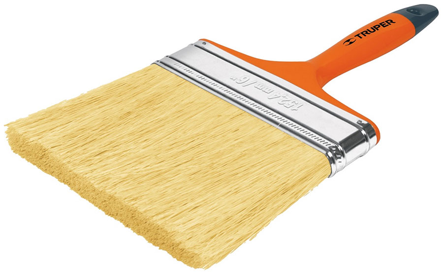 Изображение товара Кисть малярная Truper с пластиковой ручкой натуральная растительная щетина BREN-4 14492