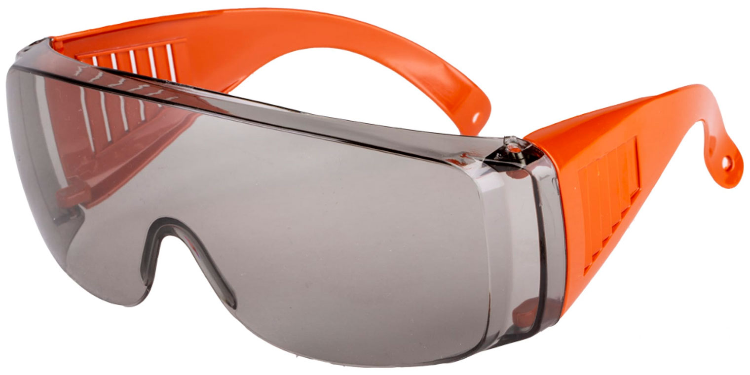 Изображение товара Защитные очки AMIGO дымчатые с оранжевыми дужками 74302 для защиты глаз