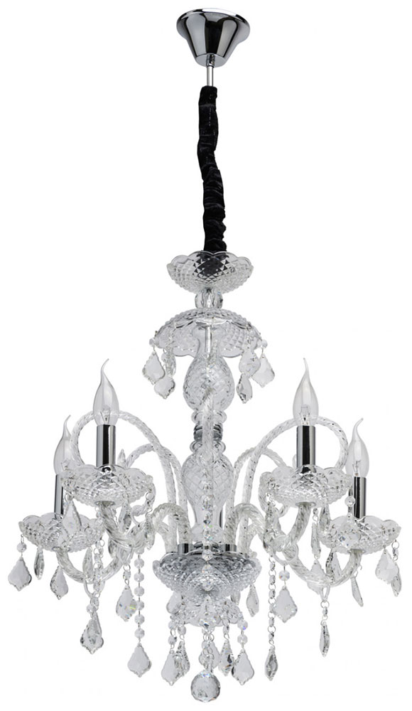 

Люстра подвесная MW-light Селена 5*60W E14 220 V 482016705, Черный/прозрачный