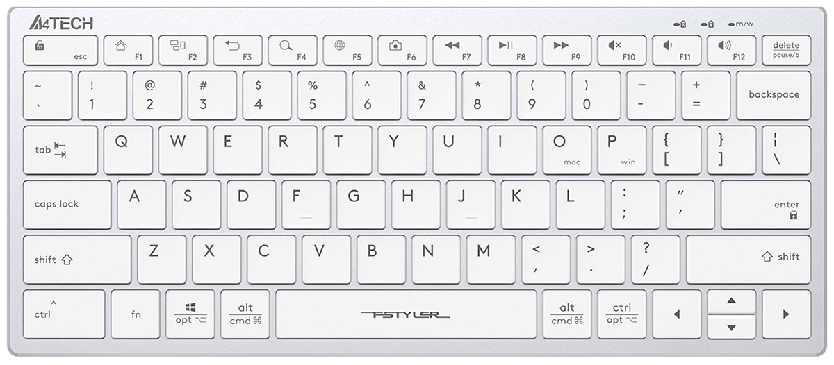 цена Клавиатура A4Tech Fstyler FX51 белый USB slim Multimedia FX51 WHITE