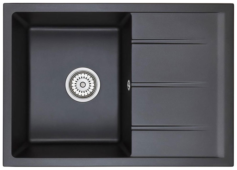 Изображение товара Кухонная мойка Emar EMQ-1700.Q Оникс кварцевая с крылом россия