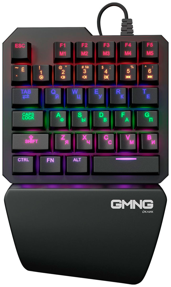 Клавиатура Oklick GMNG 707GK черный USB for gamer LED (1684803)