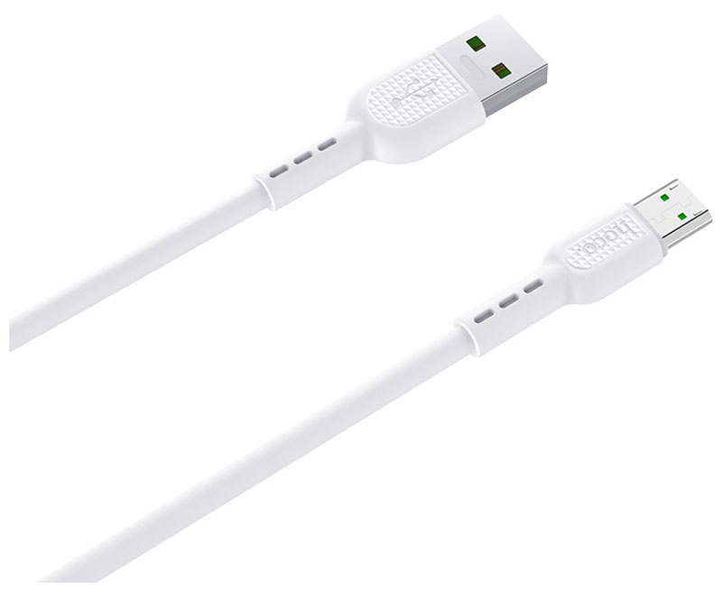 Кабель Hoco USB 2.0 hoco X33, AM/MicroBm, белый, 1м, 4А 6931474709158 кабель для зарядки usb micro usb hoco x33 4a белый