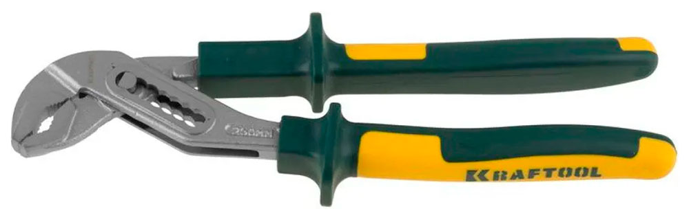 Изображение товара Клещи переставные Kraftool KRAFT-MAX Cr-Mo маслобензост. двухкомп. рукоятки, шарнирное соединение с повыш. износост., 250 мм