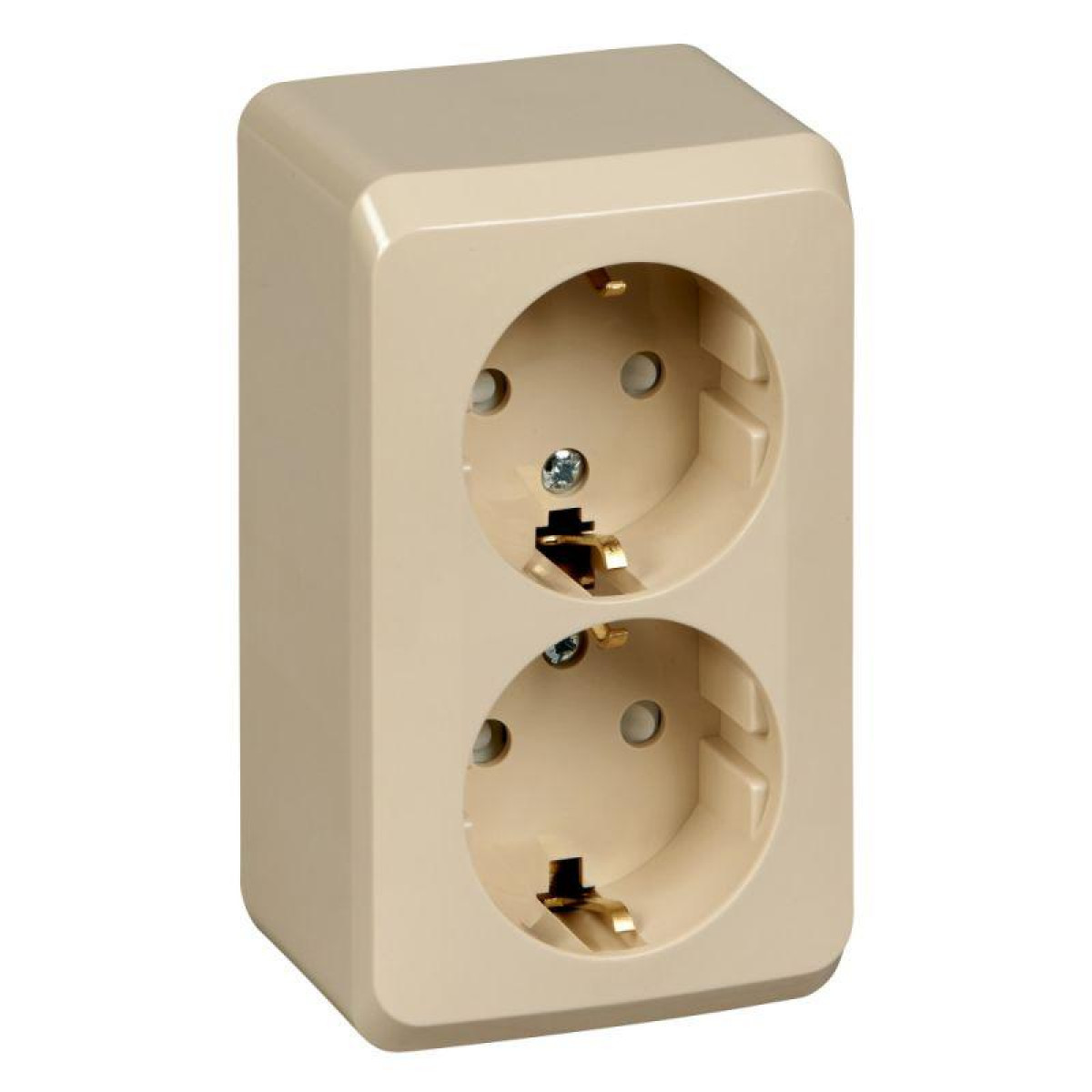 Изображение товара Розетки Systeme Electric Розетка 2-м ОП Этюд 16А IP20 250В с заземл. защ. шторки крем. SE