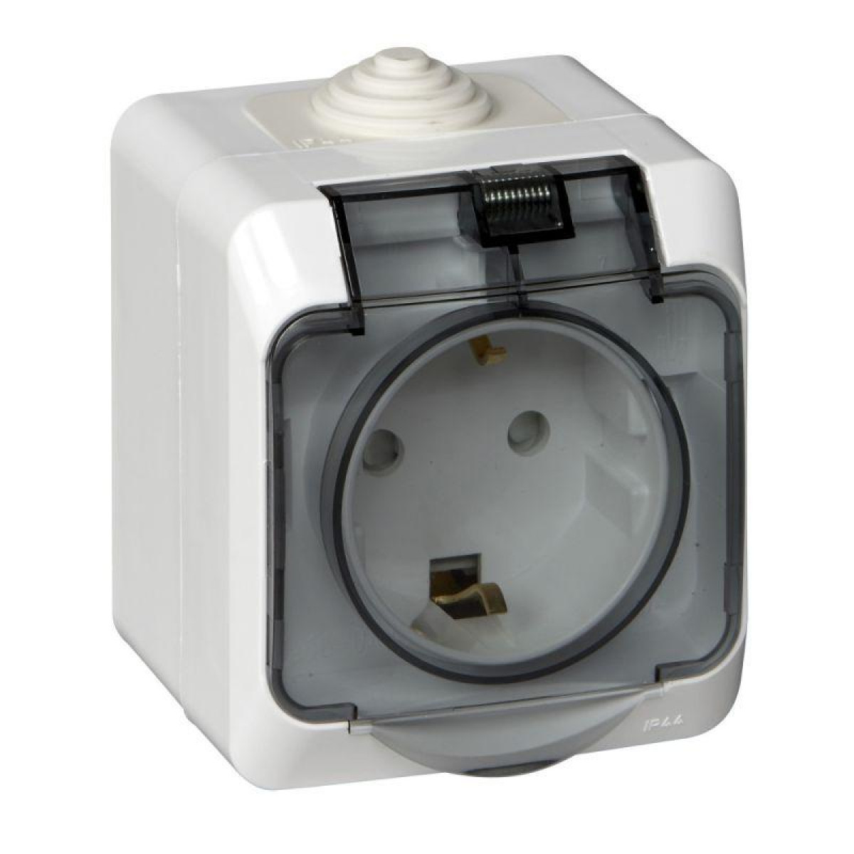 Изображение товара Розетка Systeme Electric 1-м ОП Этюд IP44 с крышкой и заземлением 16А