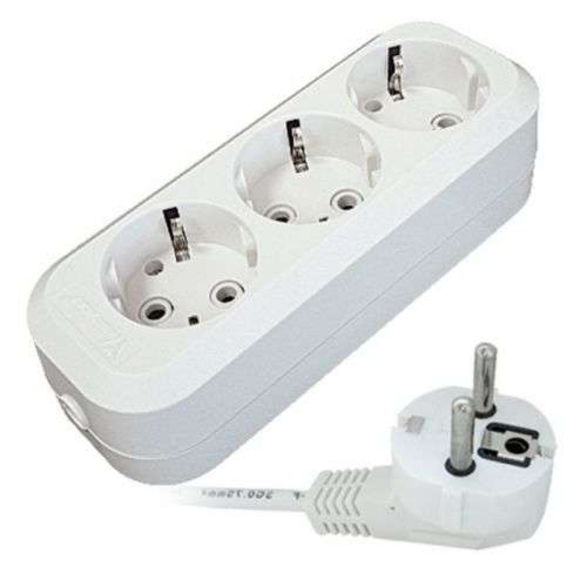 Изображение товара Удлинитель универсальный 3х3м с заземлением IP20 13А Е-303 ПВС АБС-пластик