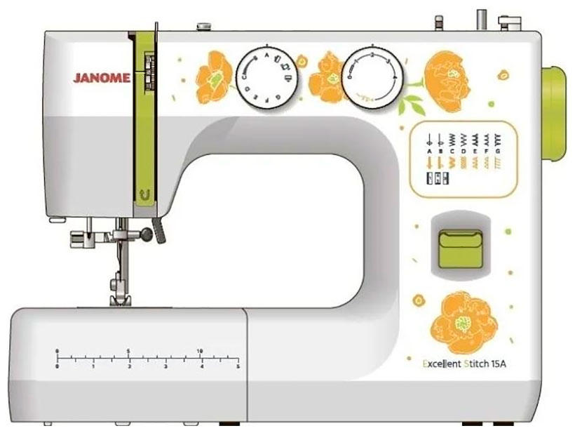 Швейная машина Janome Excellent Stitch 15A белый цена и фото