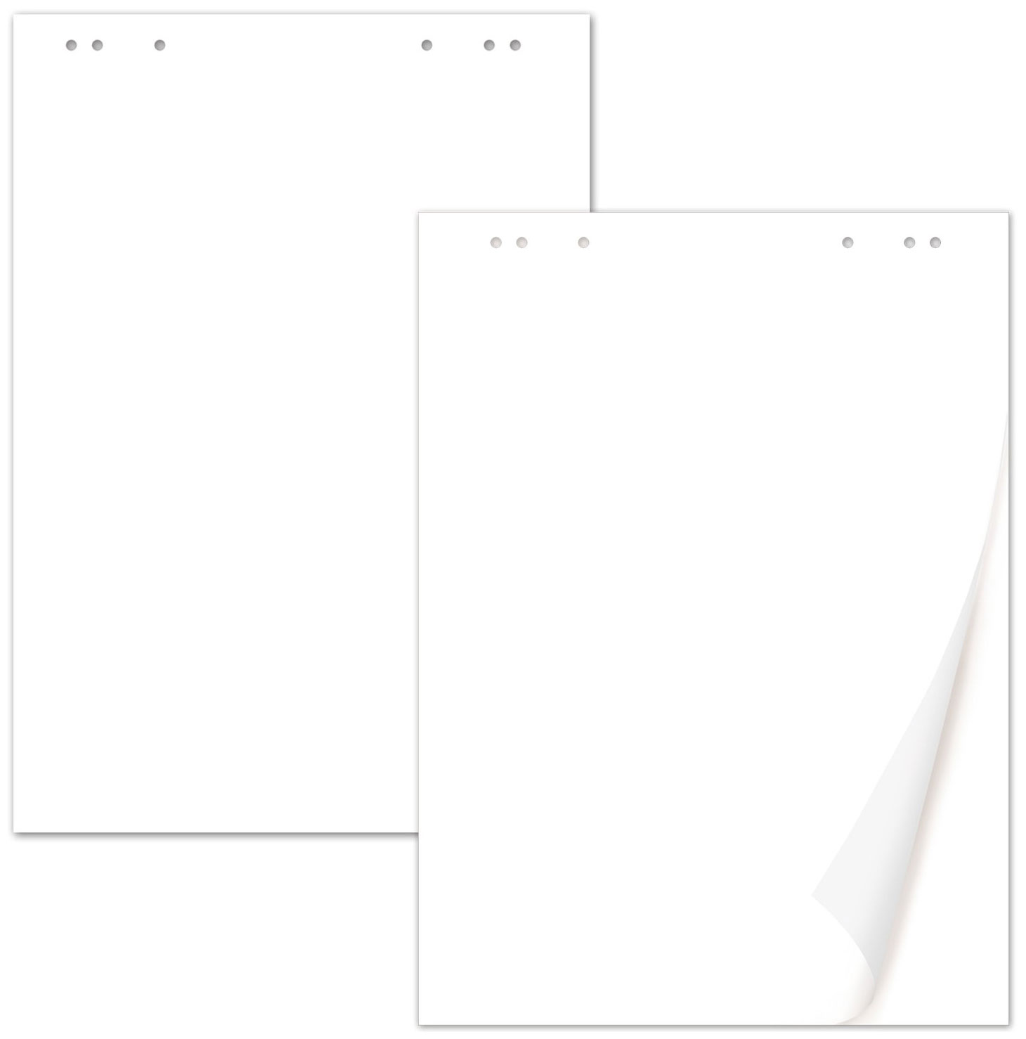 Изображение товара Блокноты для флипчарта Brauberg комплект 5 шт., 20 л., чистые 67.5х98 см, 80 г/м (124098)