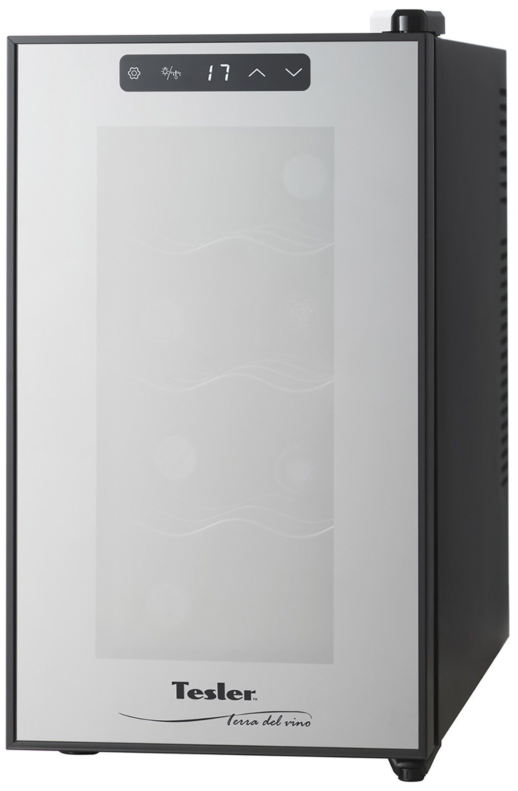 Изображение товара Винный шкаф Tesler WCV-080 BLACK с одной зоной охлаждения и дизайном зеркало Изображение товара Винный шкаф Tesler WCV-080 BLACK с одной зоной охлаждения и дизайном зеркало