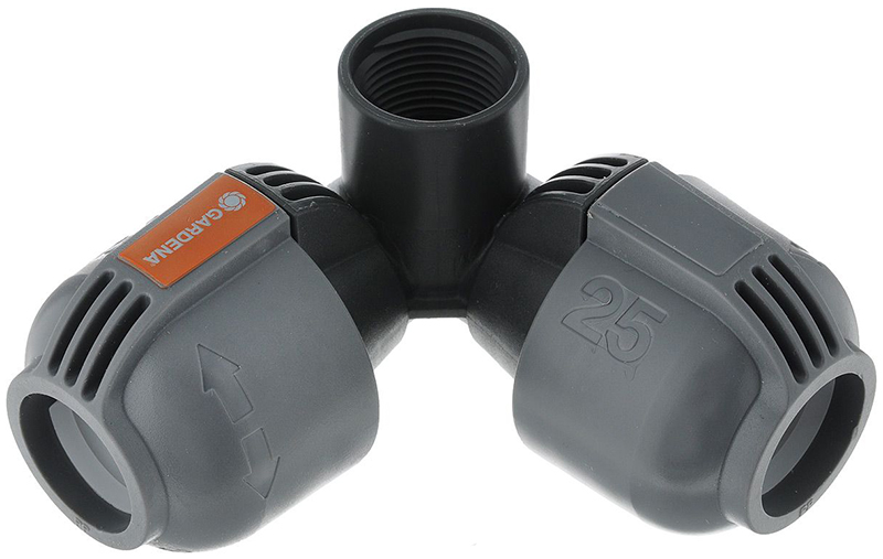 Изображение товара Соединитель Gardena L-образный 25 мм, 3/4"-внутренняя резьба, 02764-20