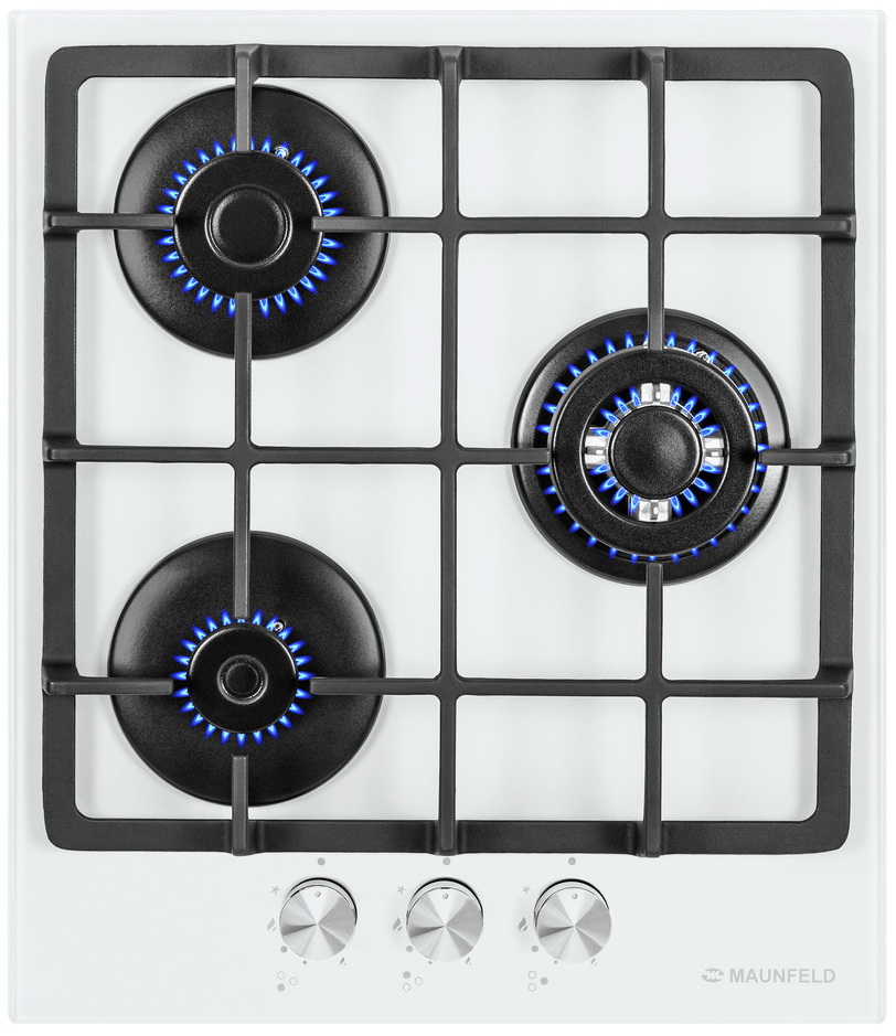 Изображение товара Газовая варочная панель Maunfeld EGHG.43.33 CW/G 3 конфорки жаропрочное стекло Турция