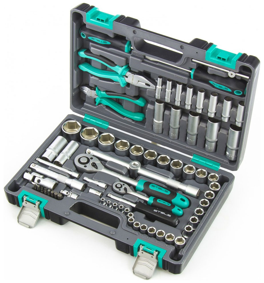 Изображение товара Набор инструментов 1/2 Stels 14108 - универсальный комплект для автомастеров и бытовых ремонтов