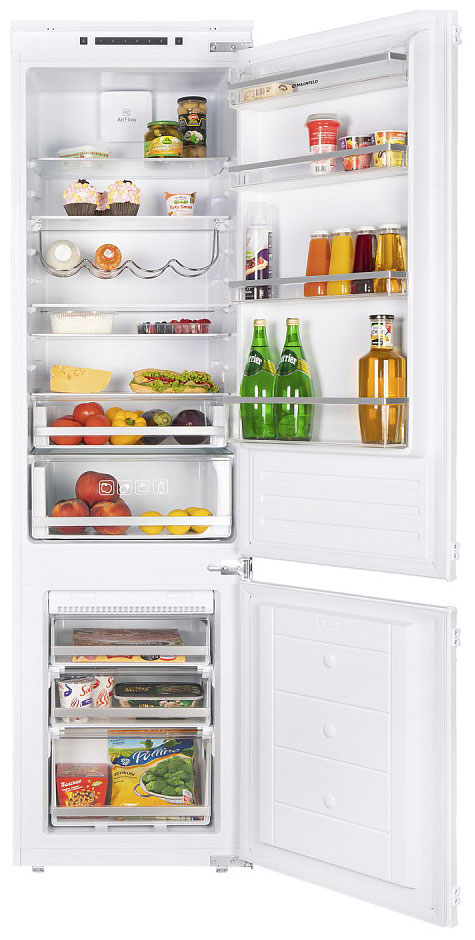 Встраиваемый двухкамерный холодильник MAUNFELD MBF193NFFW встраиваемый двухкамерный холодильник bosch serie 4 vitafresh kiv86vf31r