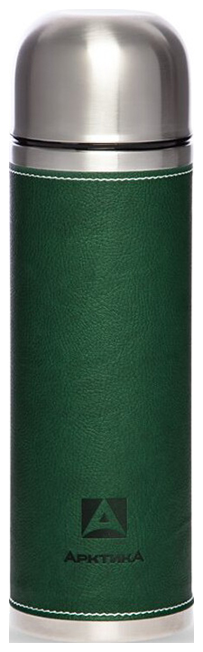 Изображение товара Термос Арктика 108-1000, 1л зелёный в кожаной оплетке