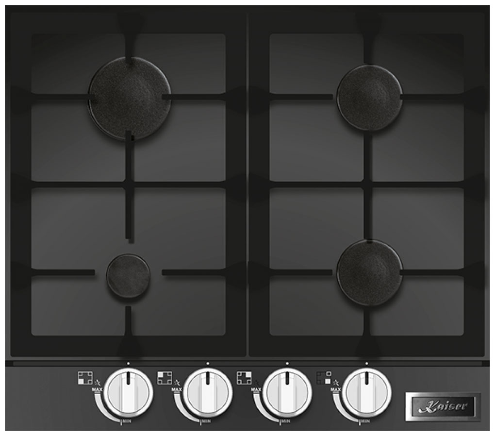 Изображение товара Газовая варочная панель Kaiser KCG 6387 Turbo 4 конфорки черная Германия
