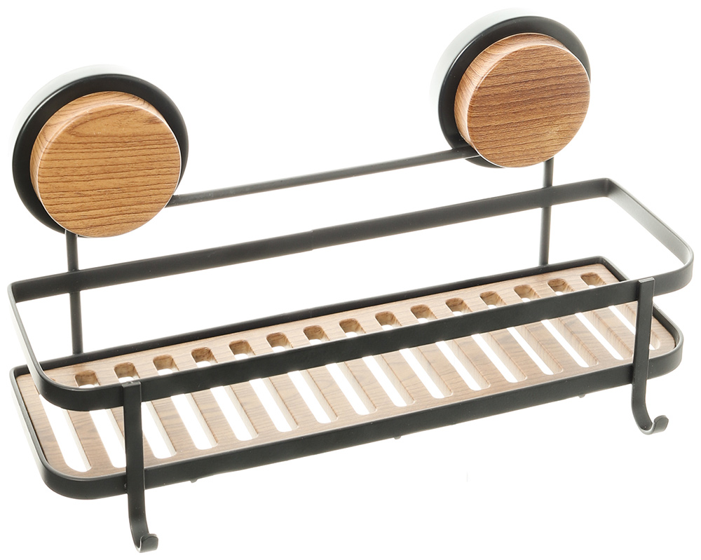 Изображение товара Полка Fixsen прямая, одноэтажная, черная-дерево, Magic (FX-950B-1)