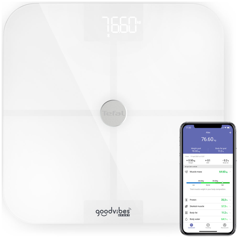 

Весы напольные Tefal Goodvibes Sport BM9640S1, белый