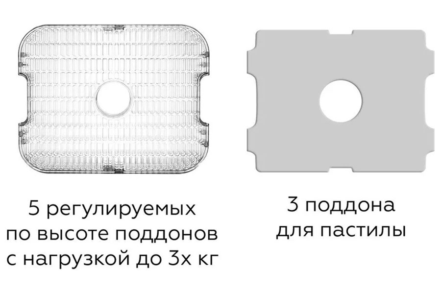Изображение товара Сушилка для овощей и фруктов BQ FD1003 черный/стальной