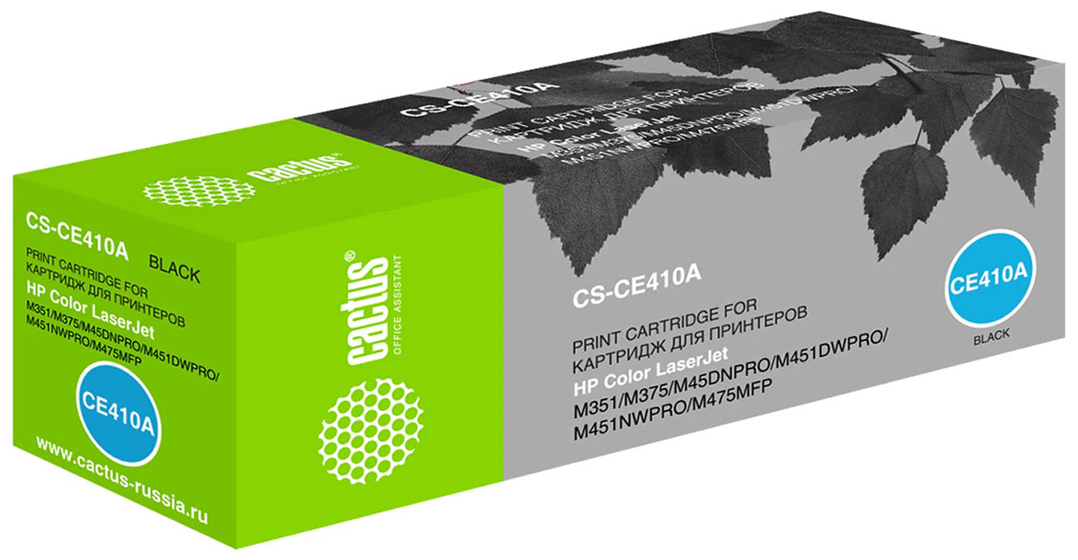 

Картридж лазерный Cactus CS-CE410A для HP LaserJet Pro M351/M451, черный, ресурс 2200 страниц