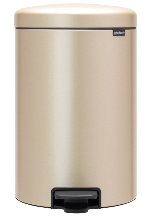 Изображение товара Мусорный бак Brabantia newIcon 20 л шампань - бесшумное закрывание и устойчивость